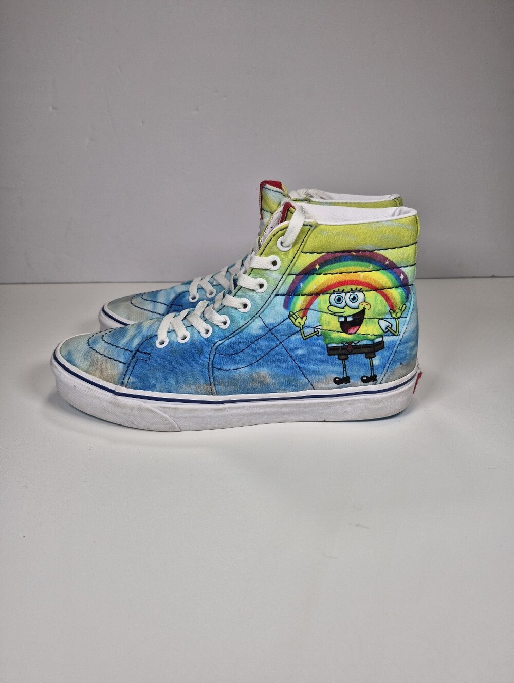 Vans Sk8 Hi Spongebob Imagination Rainbow High Top Shoe Men Sz 8.5 Women Sz 10